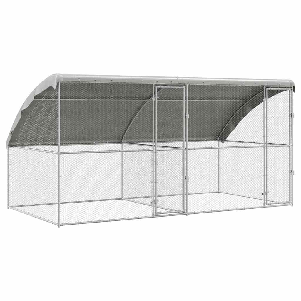 vidaXL Hühnerkäfig 2 pcs Silber 400 x 200 x 200 cm Verzinkter Stahl