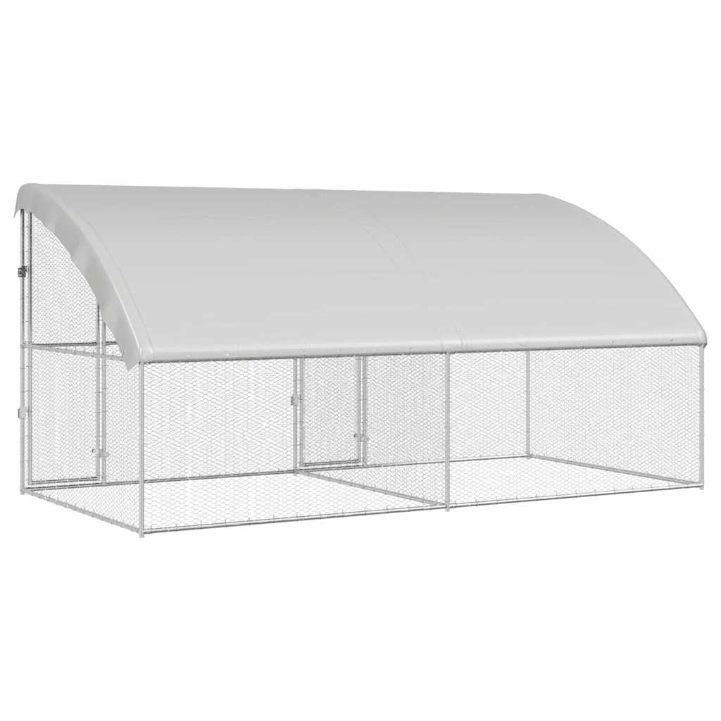 vidaXL Hühnerkäfig 2 pcs Silber 400 x 200 x 200 cm Verzinkter Stahl
