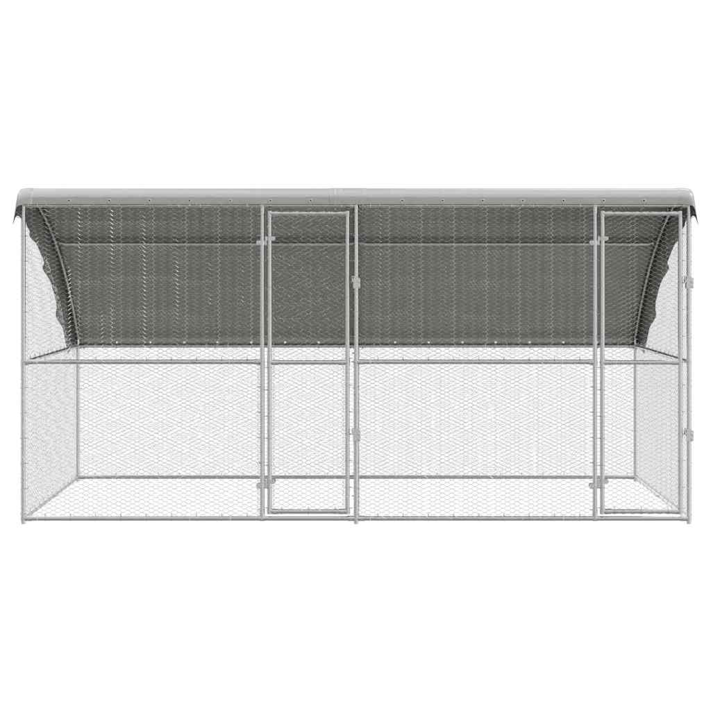 vidaXL Hühnerkäfig 2 pcs Silber 400 x 200 x 200 cm Verzinkter Stahl
