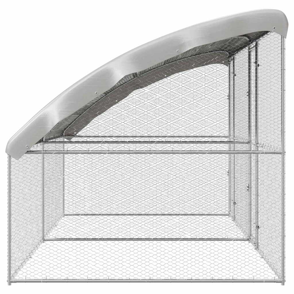 vidaXL Hühnerkäfig 2 pcs Silber 400 x 200 x 200 cm Verzinkter Stahl