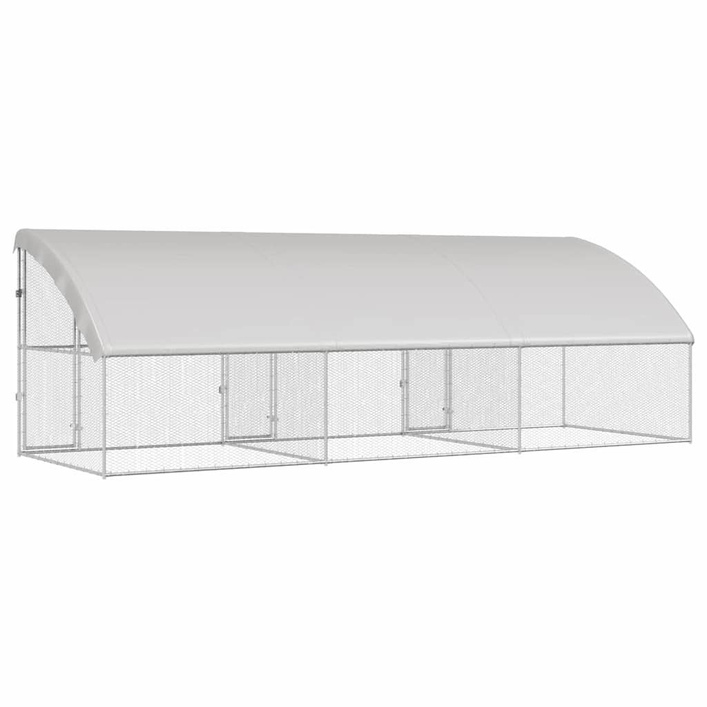 vidaXL Hühnerkäfig 3 pcs Silber 600 x 200 x 200 cm Verzinkter Stahl