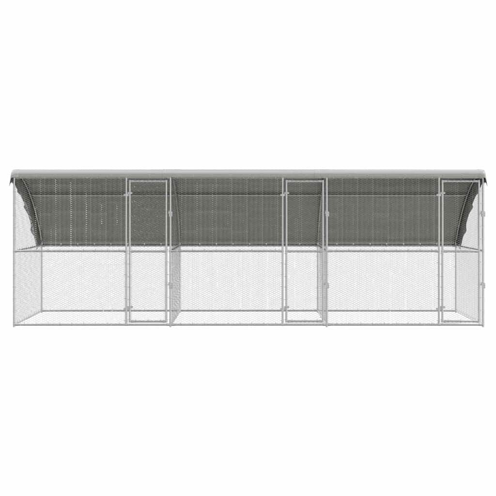 vidaXL Hühnerkäfig 3 pcs Silber 600 x 200 x 200 cm Verzinkter Stahl