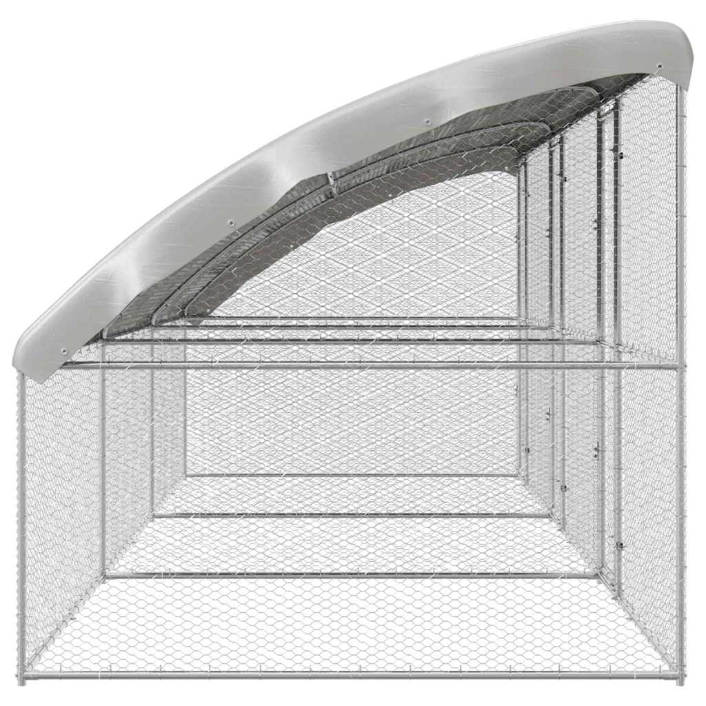 vidaXL Hühnerkäfig 3 pcs Silber 600 x 200 x 200 cm Verzinkter Stahl