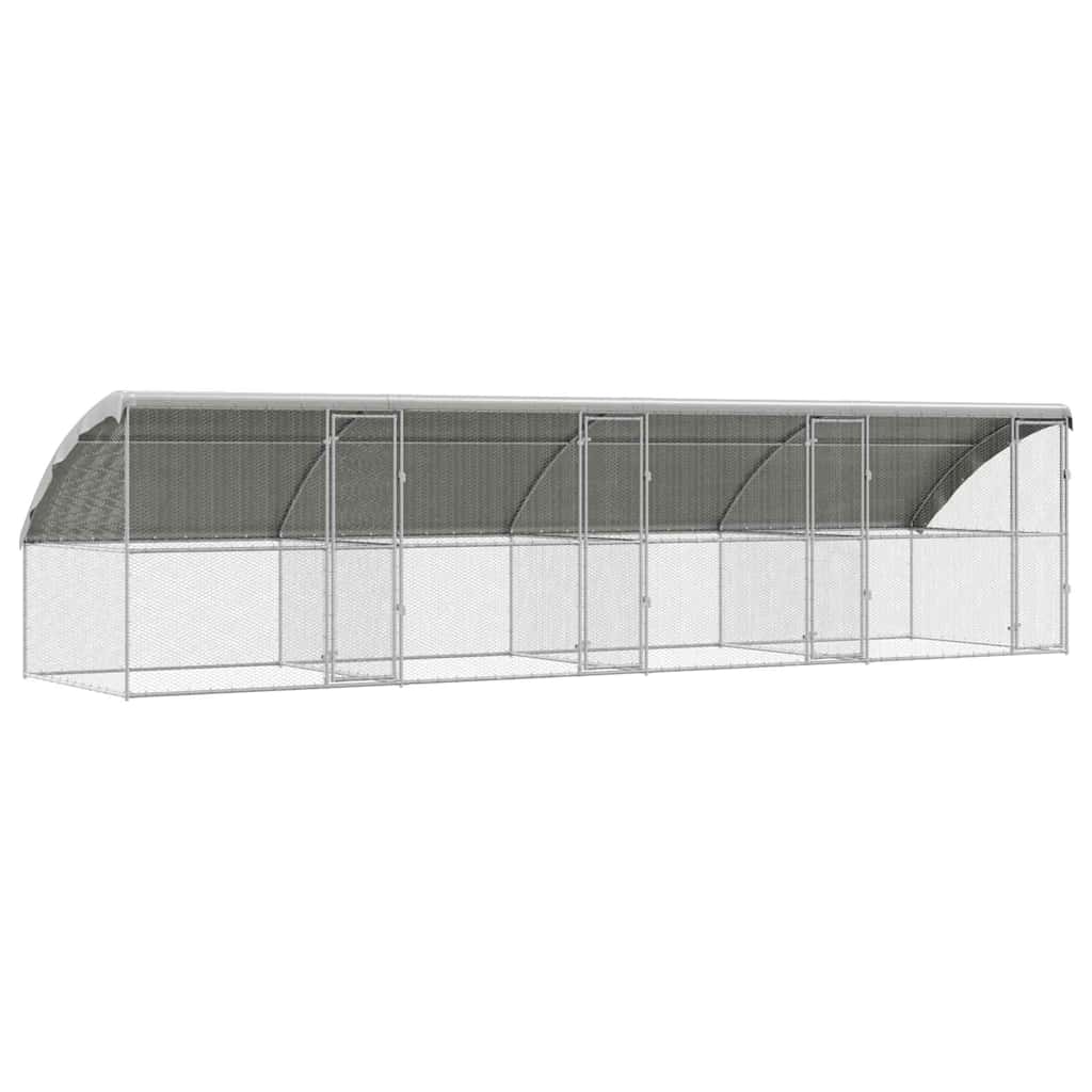vidaXL Hühnerkäfig 4 pcs Silber 800 x 200 x 200 cm Verzinkter Stahl
