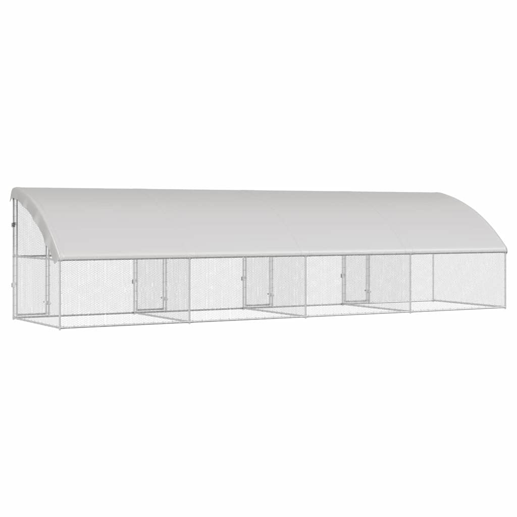 vidaXL Hühnerkäfig 4 pcs Silber 800 x 200 x 200 cm Verzinkter Stahl