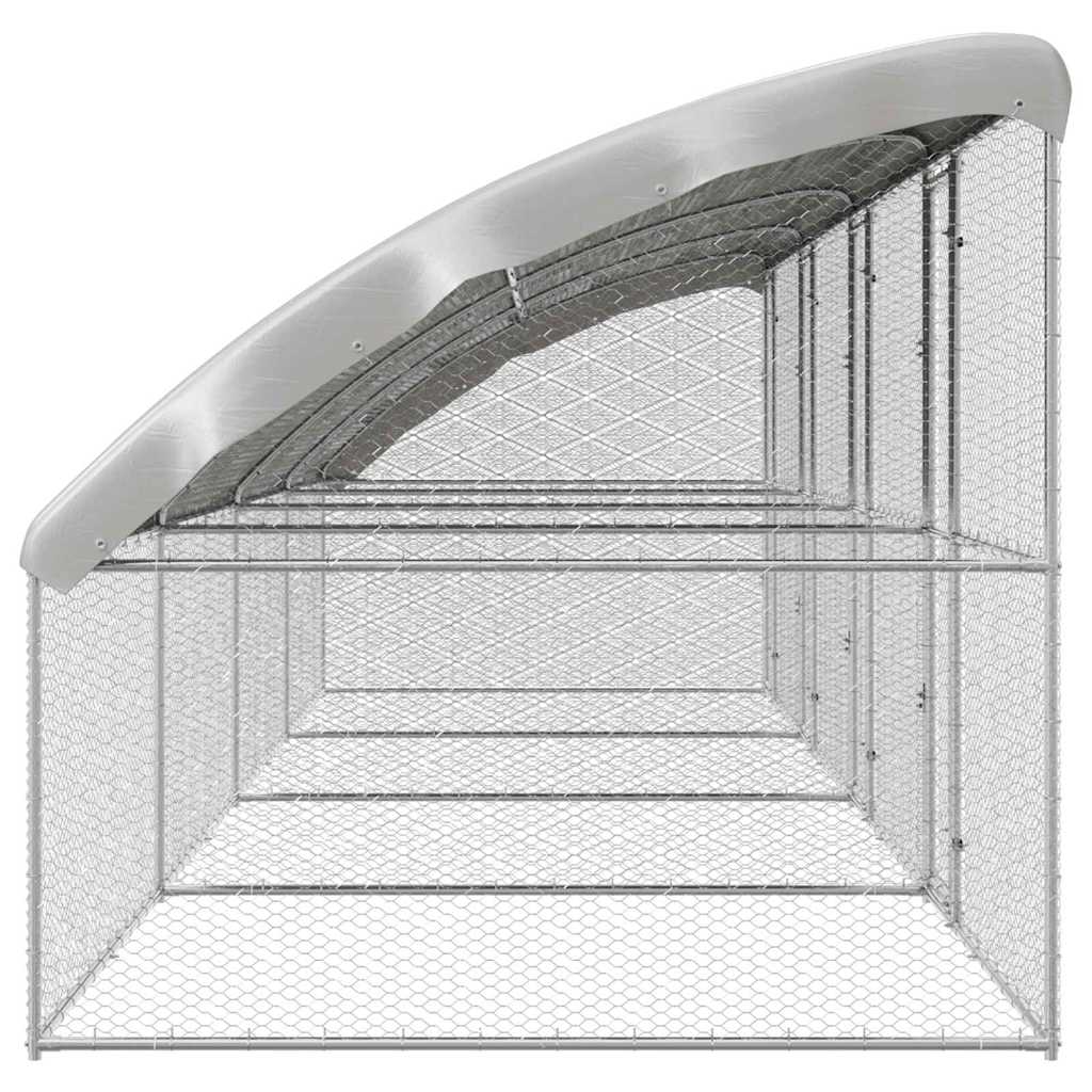 vidaXL Hühnerkäfig 4 pcs Silber 800 x 200 x 200 cm Verzinkter Stahl