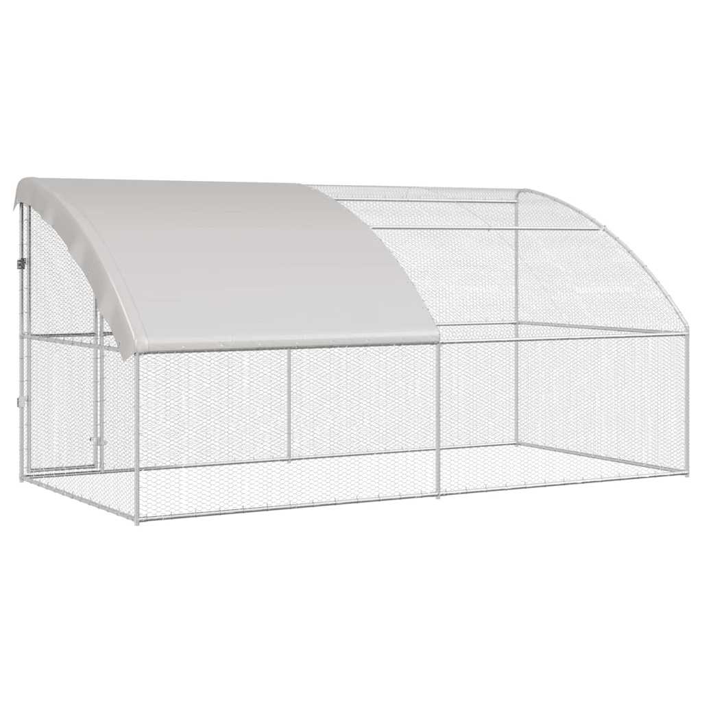 vidaXL Hühnerkäfig 2 pcs Silber 400 x 200 x 200 cm Stahl und PE