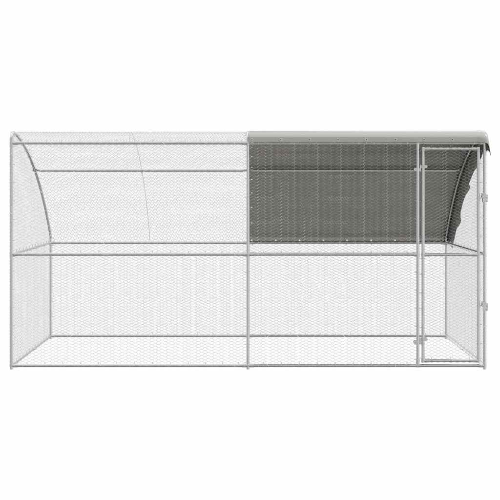vidaXL Hühnerkäfig 2 pcs Silber 400 x 200 x 200 cm Stahl und PE
