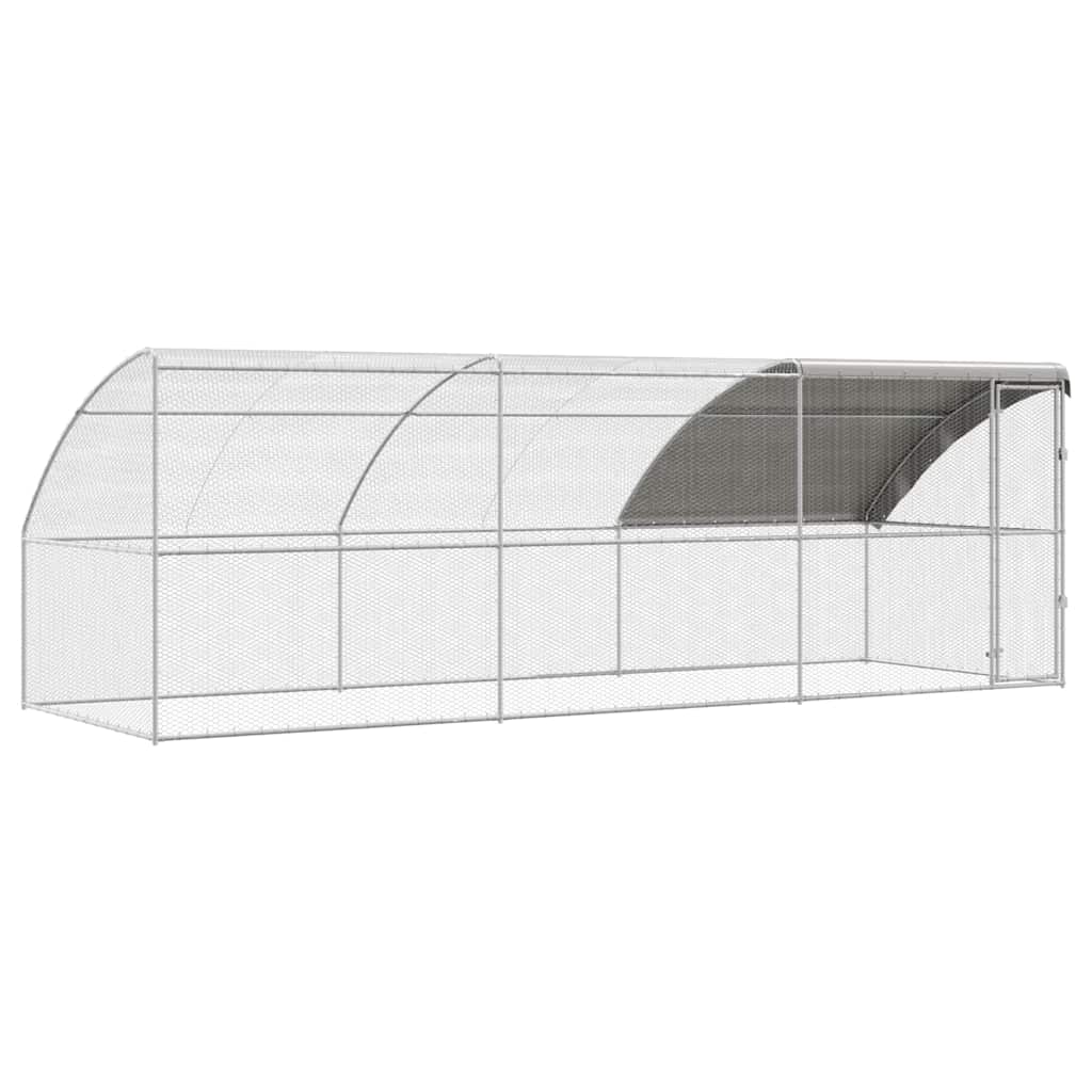 vidaXL Hühnerkäfig 3 pcs Silber 600 x 200 x 200 cm Stahl und PE