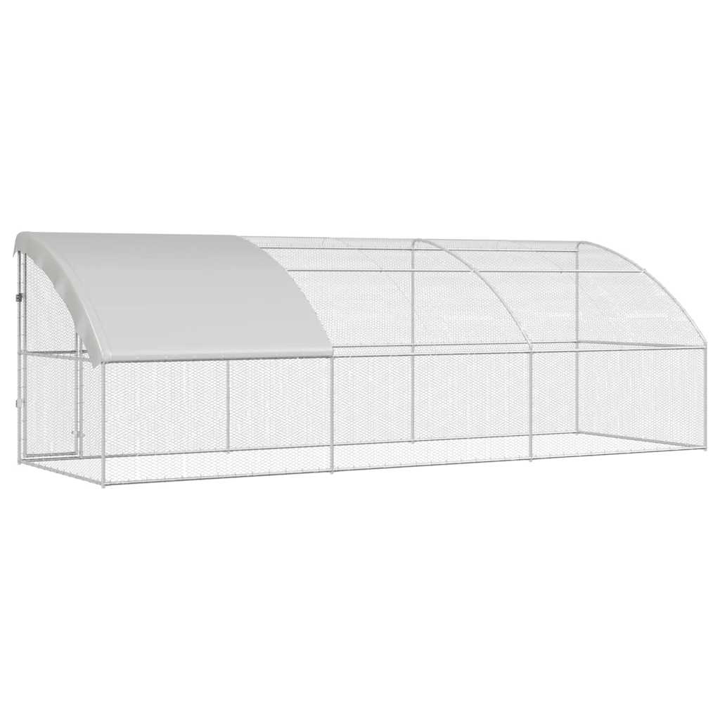 vidaXL Hühnerkäfig 3 pcs Silber 600 x 200 x 200 cm Stahl und PE
