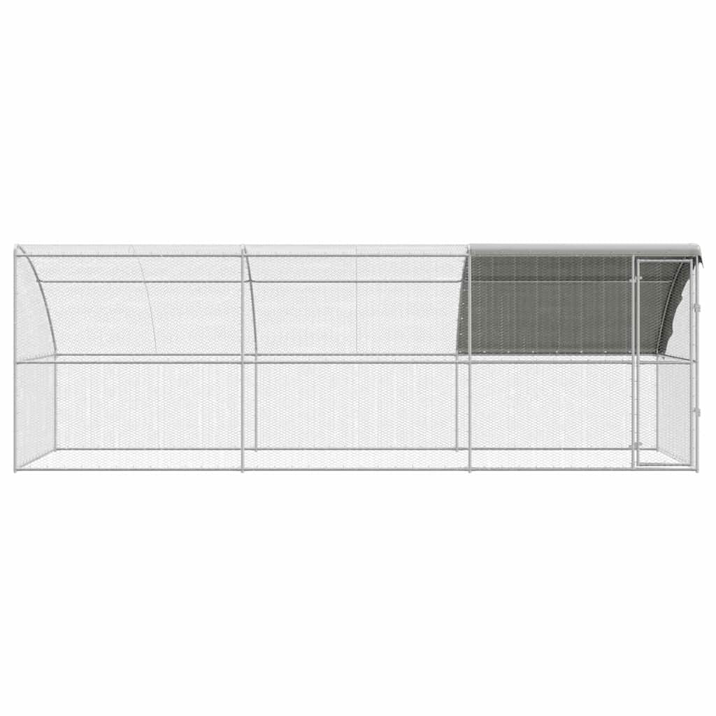 vidaXL Hühnerkäfig 3 pcs Silber 600 x 200 x 200 cm Stahl und PE