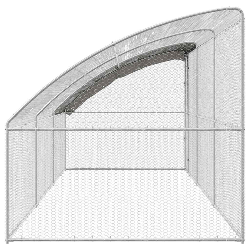 vidaXL Hühnerkäfig 3 pcs Silber 600 x 200 x 200 cm Stahl und PE