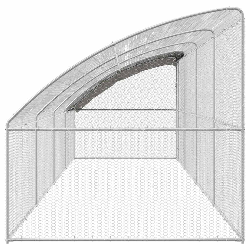 vidaXL Hühnerkäfig 4 pcs Silber 800 x 200 x 200 cm Stahl und PE