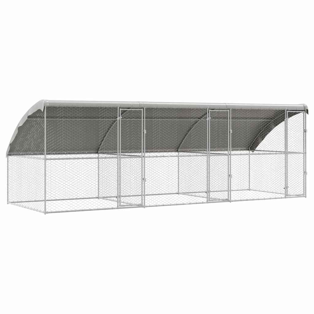 vidaXL Hundekäfig 3 pcs Silber 6 x 2 x 2 m Verzinkter Stahl