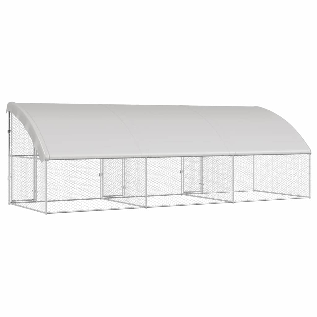 vidaXL Hundekäfig 3 pcs Silber 6 x 2 x 2 m Verzinkter Stahl