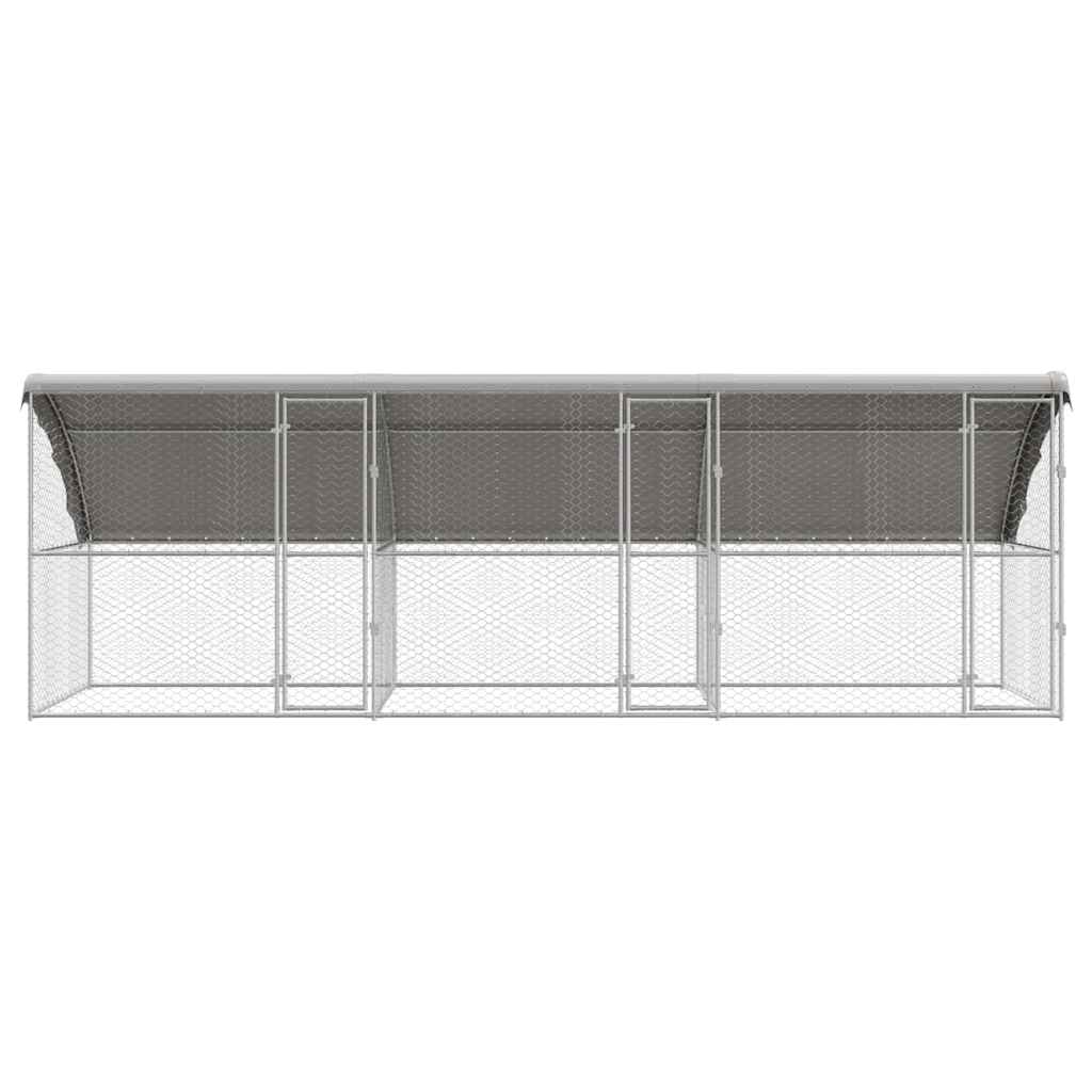 vidaXL Hundekäfig 3 pcs Silber 6 x 2 x 2 m Verzinkter Stahl