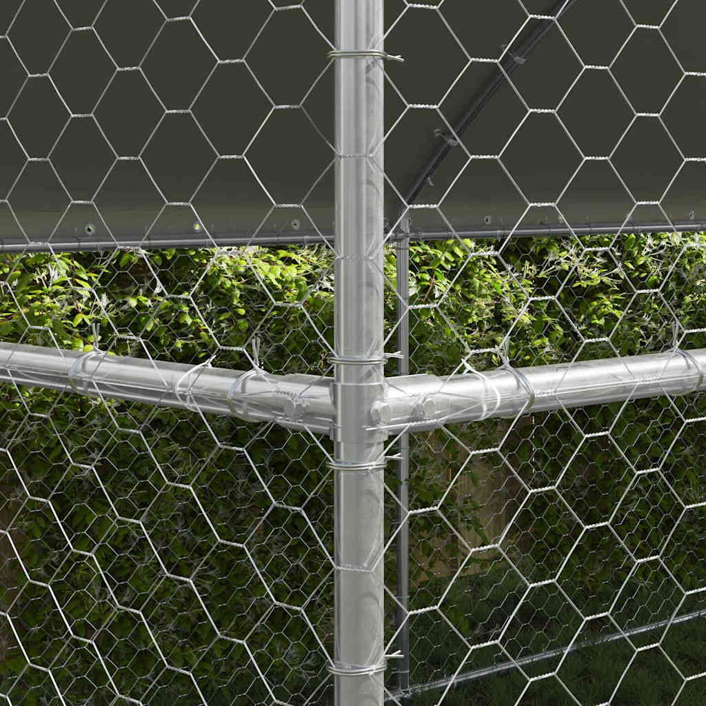 vidaXL Hundekäfig 4 pcs Silber 8 x 2 x 2 m Verzinkter Stahl