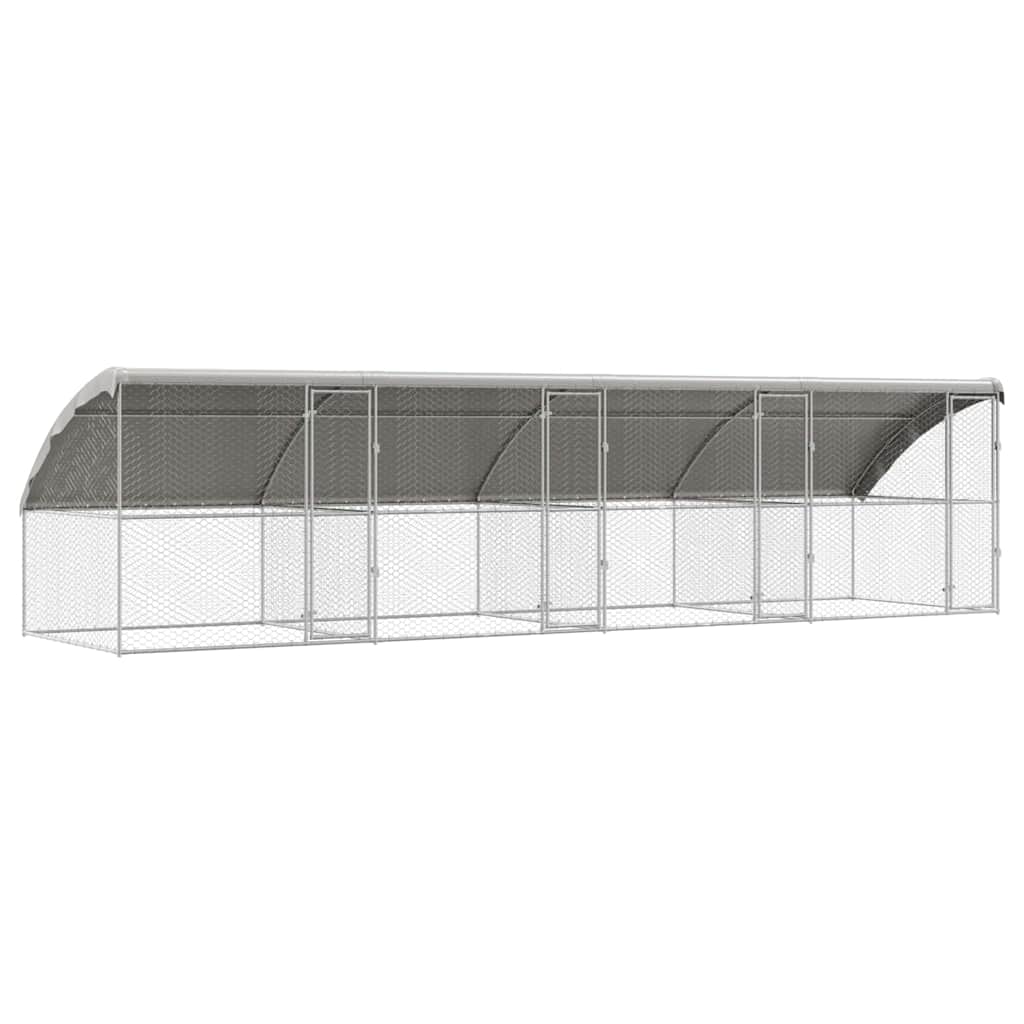 vidaXL Hundekäfig 4 pcs Silber 8 x 2 x 2 m Verzinkter Stahl