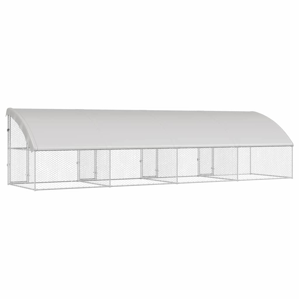 vidaXL Hundekäfig 4 pcs Silber 8 x 2 x 2 m Verzinkter Stahl