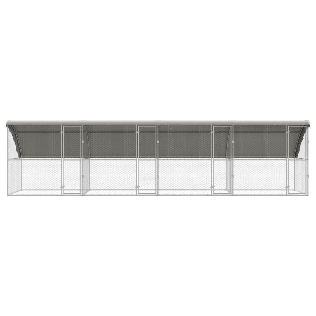 vidaXL Hundekäfig 4 pcs Silber 8 x 2 x 2 m Verzinkter Stahl