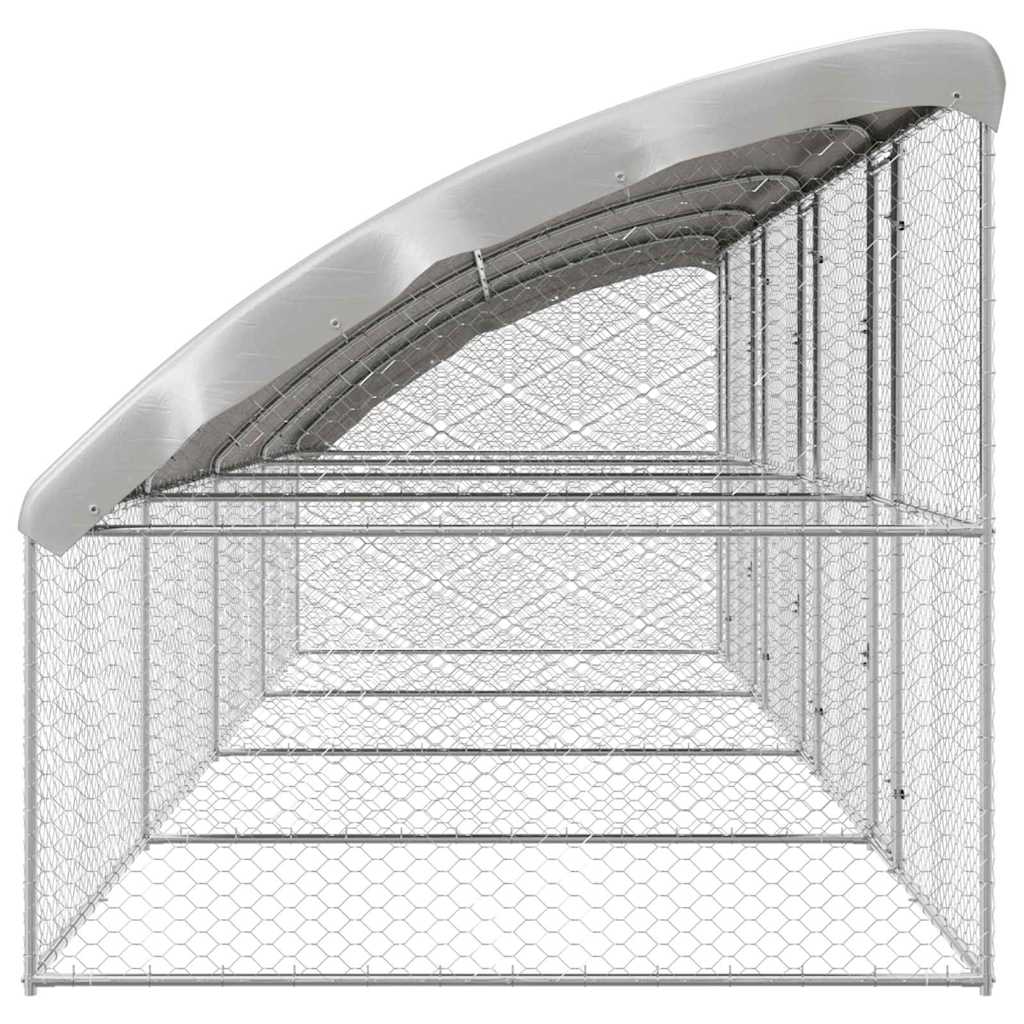 vidaXL Hundekäfig 4 pcs Silber 8 x 2 x 2 m Verzinkter Stahl
