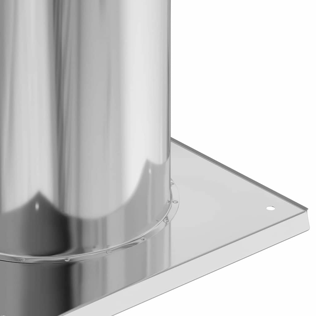 vidaXL Kamin Kopf Erweiterung Silber 24 x 24 x 50 cm Edelstahl