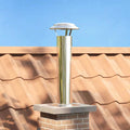 vidaXL Kamin Kopf Erweiterung Silber 24 x 24 x 50 cm Edelstahl