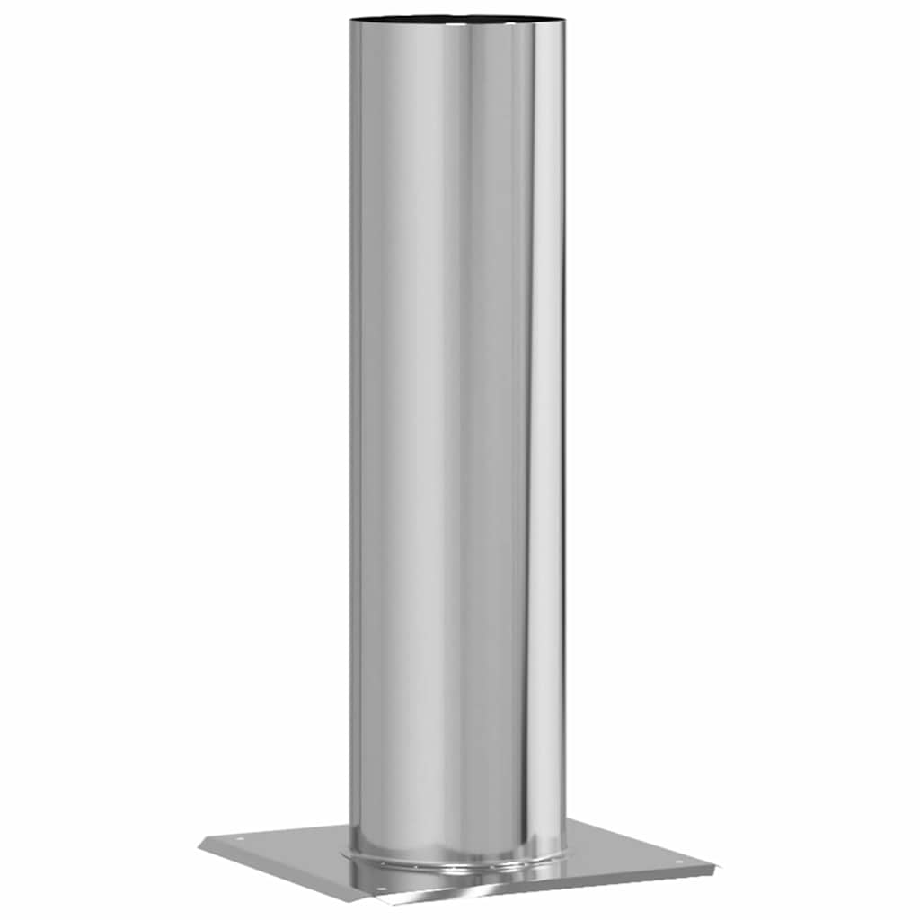 vidaXL Kamin Kopf Erweiterung Silber 24 x 24 x 50 cm Edelstahl