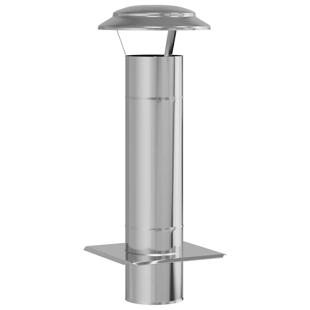 vidaXL Kaminverlängerung Silber 25 x 25 x 65 cm Edelstahl