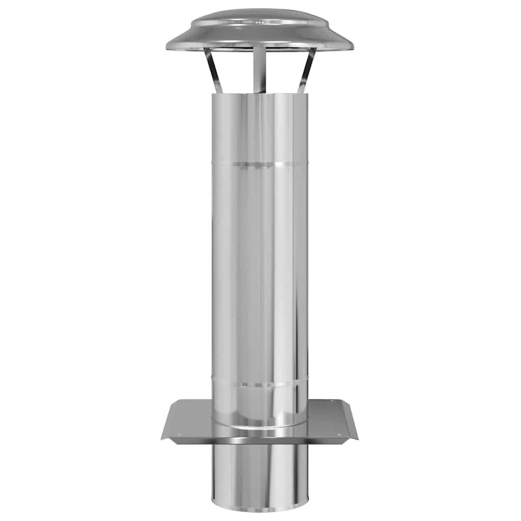 vidaXL Kaminverlängerung Silber 25 x 25 x 65 cm Edelstahl
