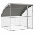 vidaXL Hundekäfig mit Speicher Silber 2 x 2 x 2 m Verzinkter Stahl