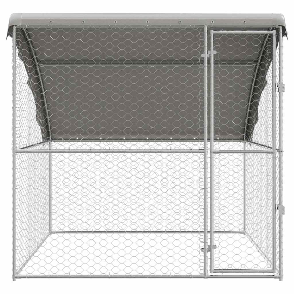 vidaXL Hundekäfig mit Speicher Silber 2 x 2 x 2 m Verzinkter Stahl