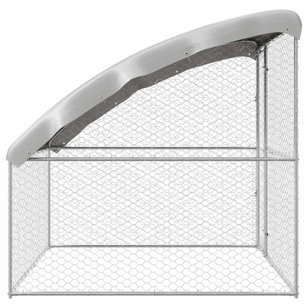vidaXL Hundekäfig mit Speicher Silber 2 x 2 x 2 m Verzinkter Stahl