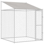 vidaXL Hundekäfig mit Dach Silber 200 x 200 x 258 cm Stahl und PE