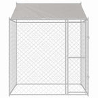 vidaXL Hundekäfig mit Dach Silber 200 x 200 x 258 cm Stahl und PE