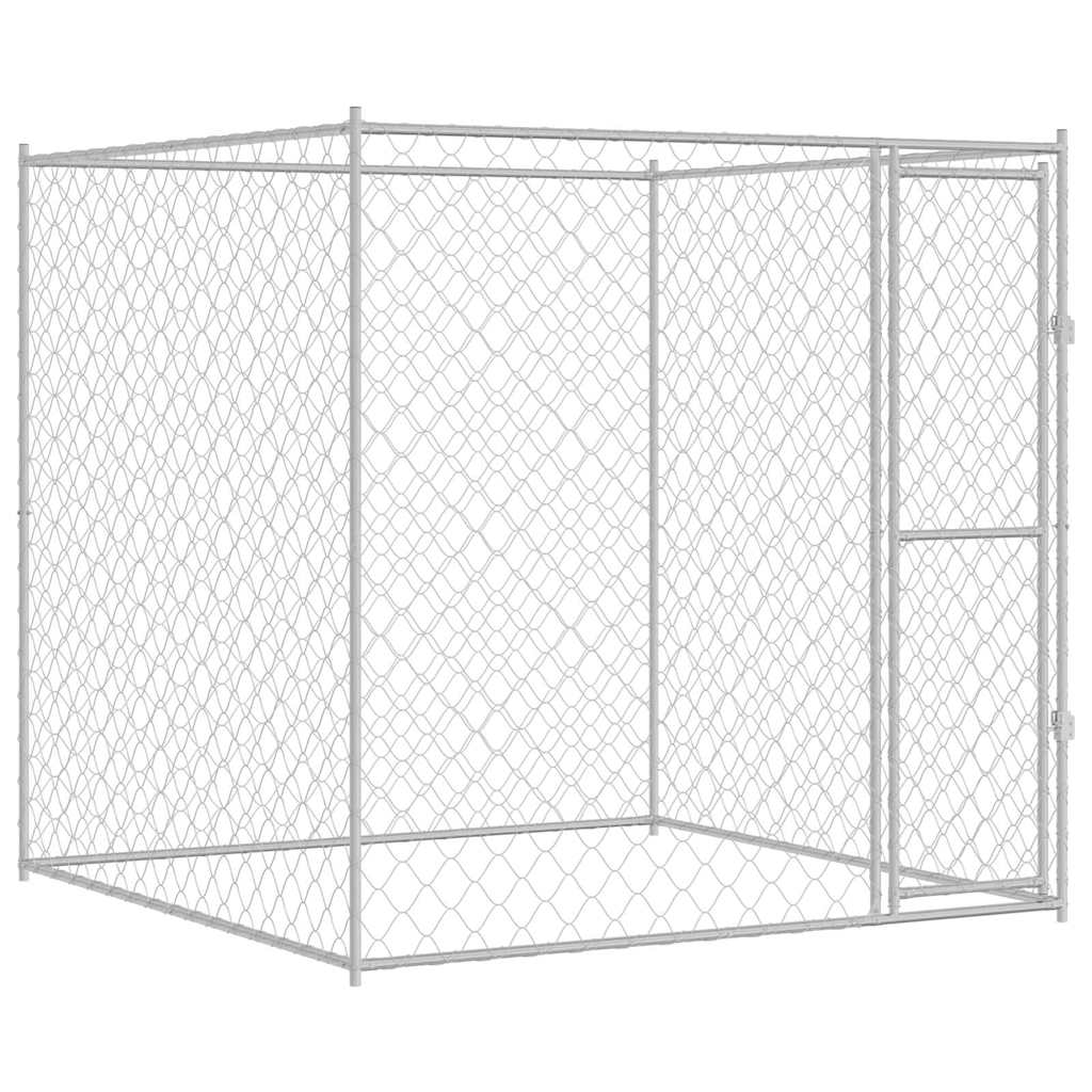 vidaXL Hundekäfig Silber 200 x 200 x 200 cm Verzinkter Stahl
