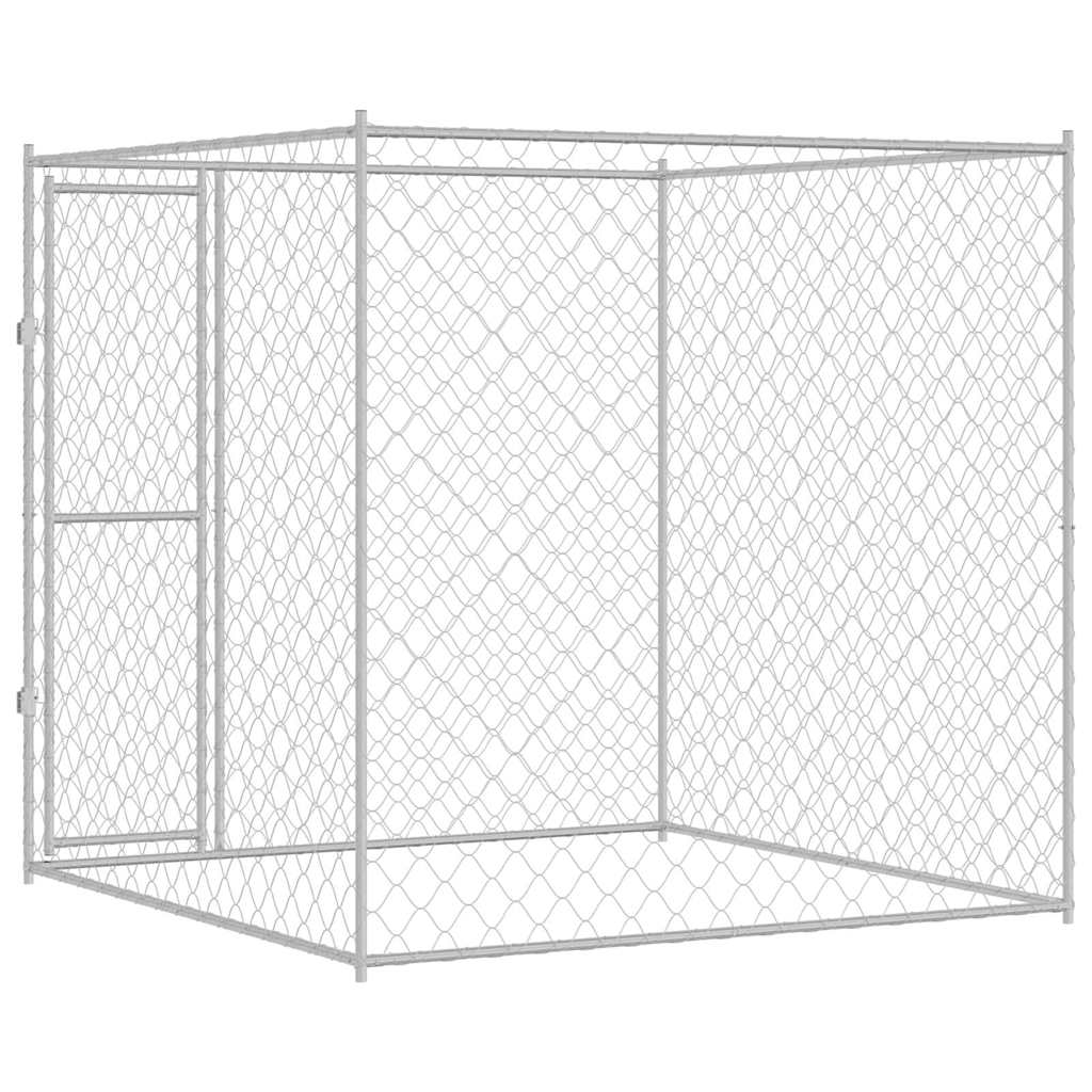 vidaXL Hundekäfig Silber 200 x 200 x 200 cm Verzinkter Stahl