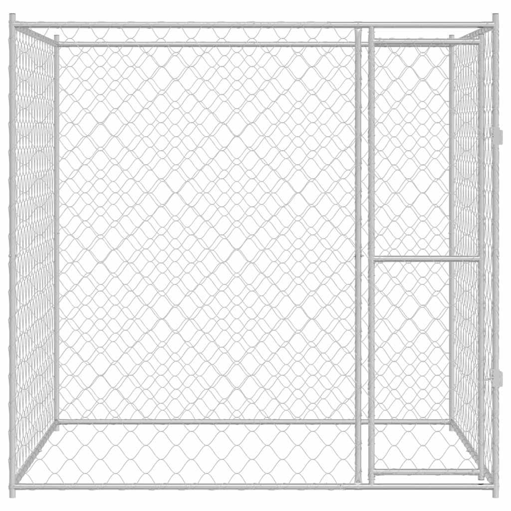 vidaXL Hundekäfig Silber 200 x 200 x 200 cm Verzinkter Stahl