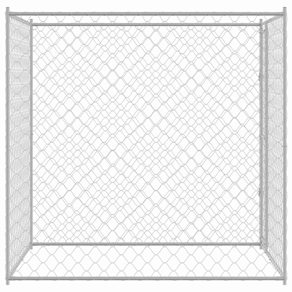 vidaXL Hundekäfig Silber 200 x 200 x 200 cm Verzinkter Stahl