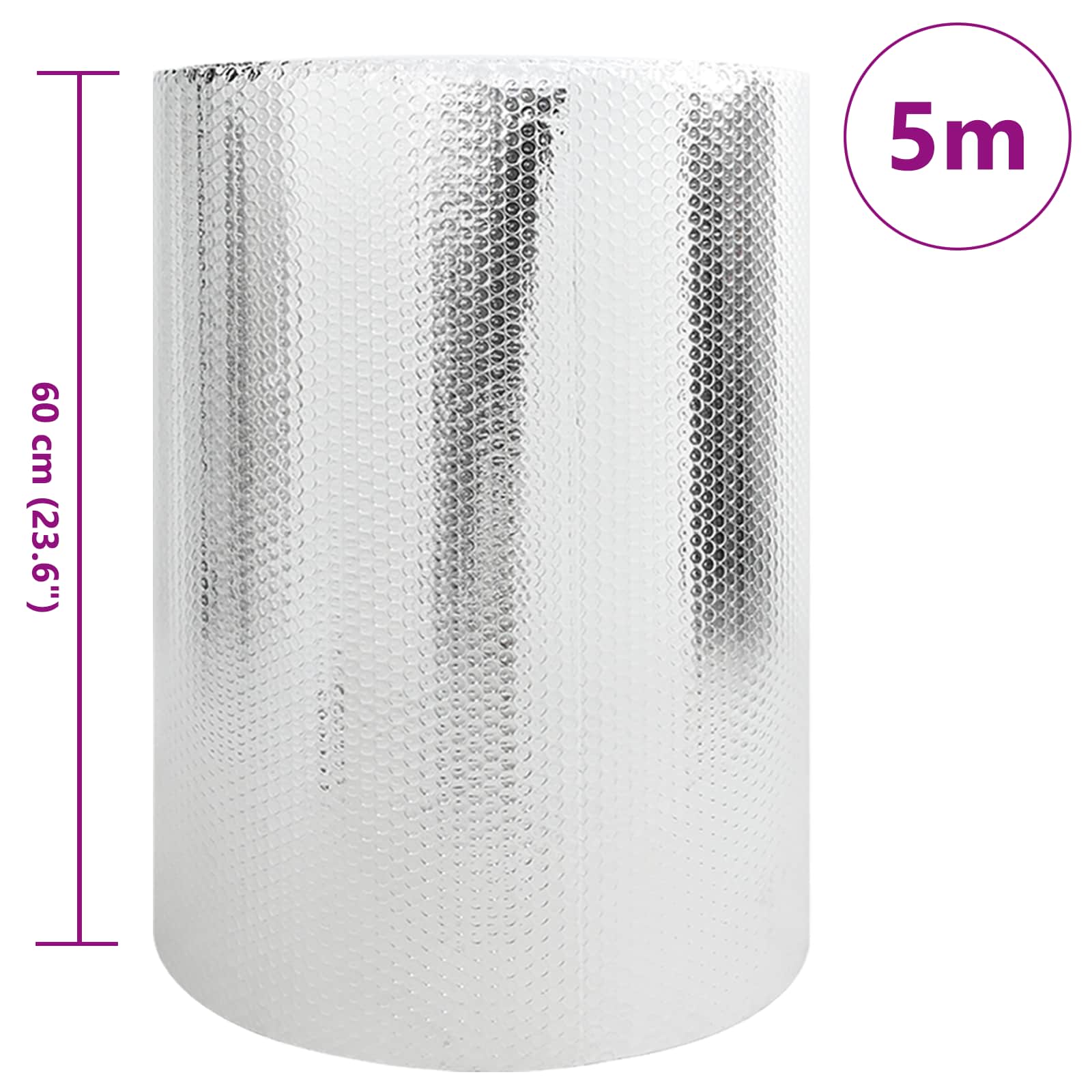 vidaXL Heizkörper-Reflektorfolie Silber 5 x 0,6 m Polyethylen