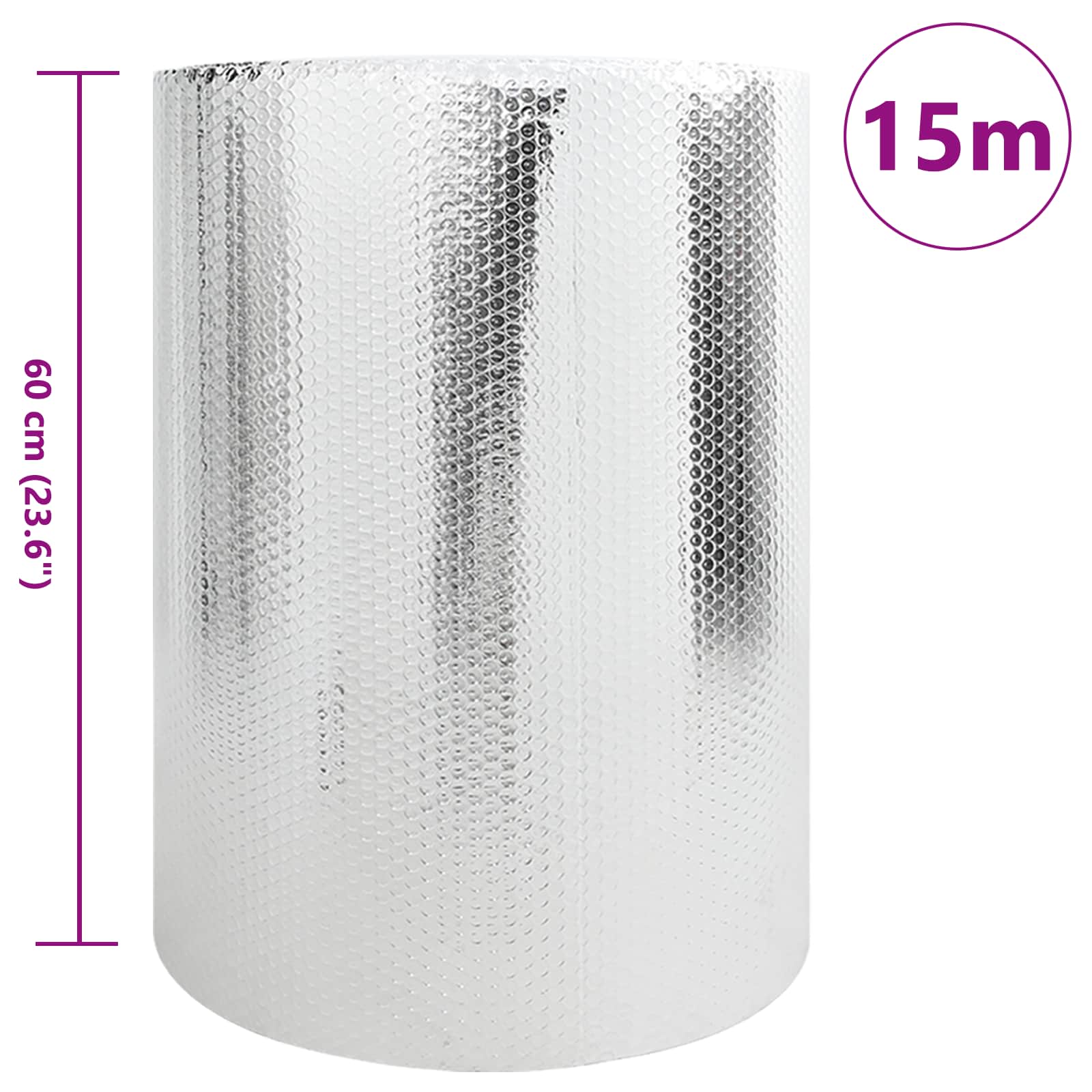vidaXL Heizkörper-Reflektorfolie Silber 5 x 0,6 m Polyethylen