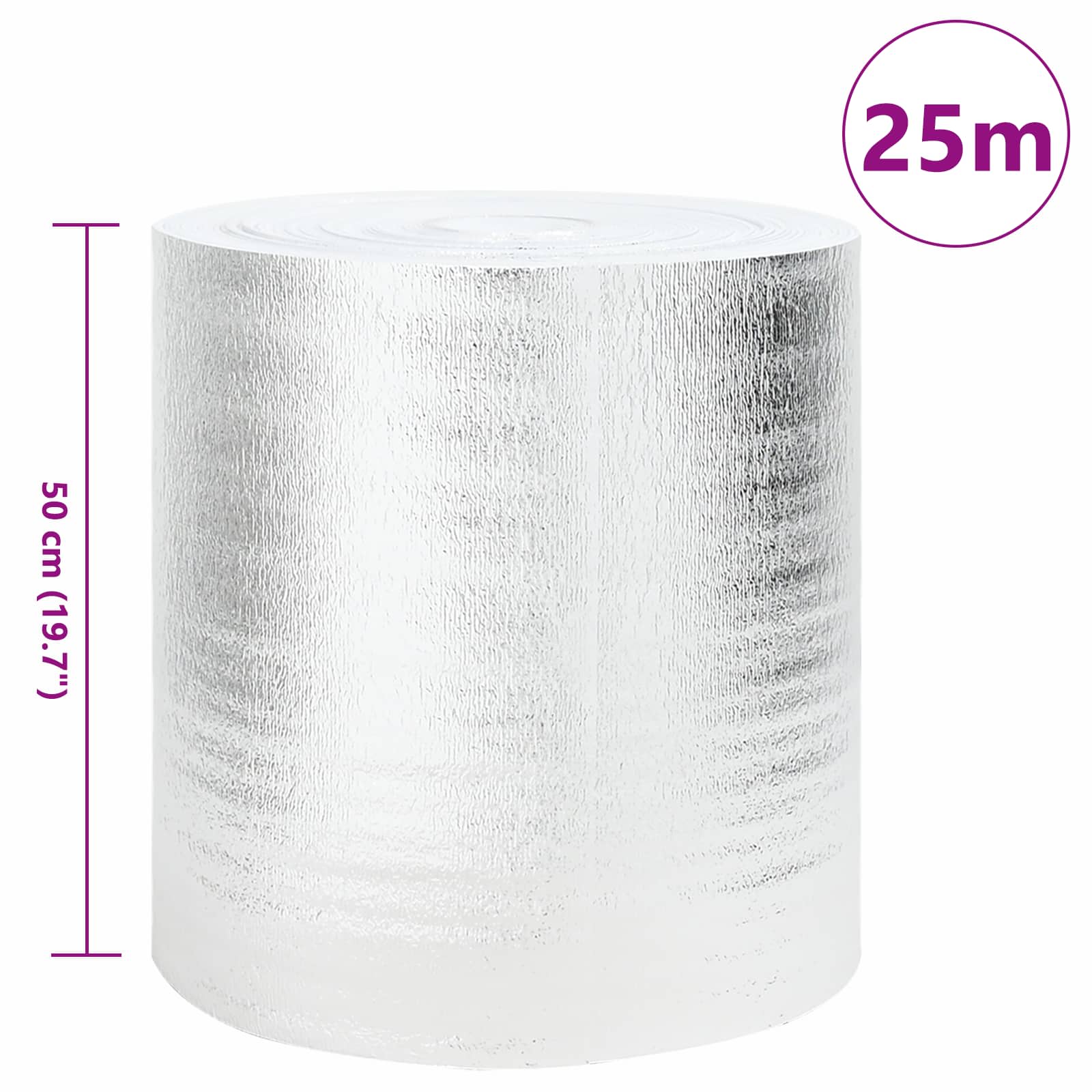 vidaXL Heizkörper-Reflektorfolie 2 pcs Silber 25 x 0,5 m Polyethylen
