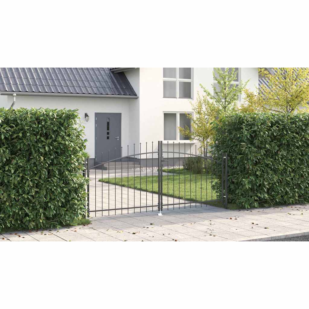 vidaXL Doppeltor mit Schloss Woerden Grau 299,5 x 149,5 cm Stahl
