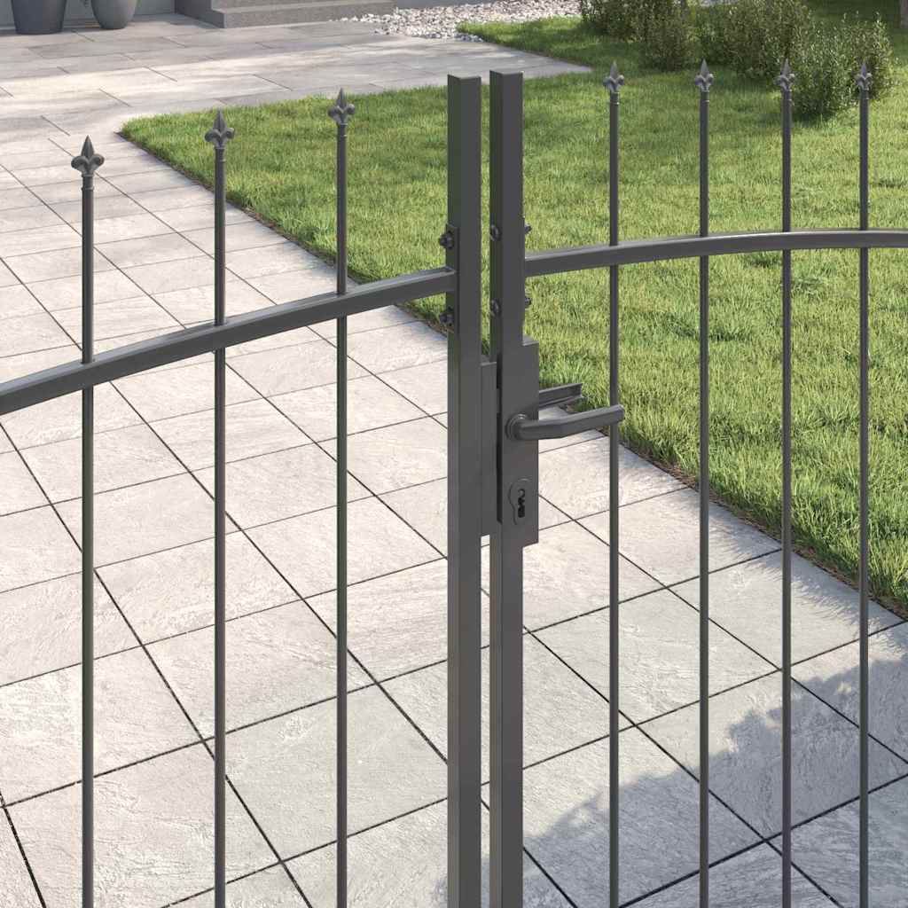 vidaXL Doppeltor mit Schloss Woerden Grau 299,5 x 149,5 cm Stahl