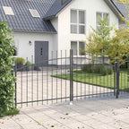 vidaXL Doppeltor mit Schloss Woerden Grau 299,5 x 149,5 cm Stahl