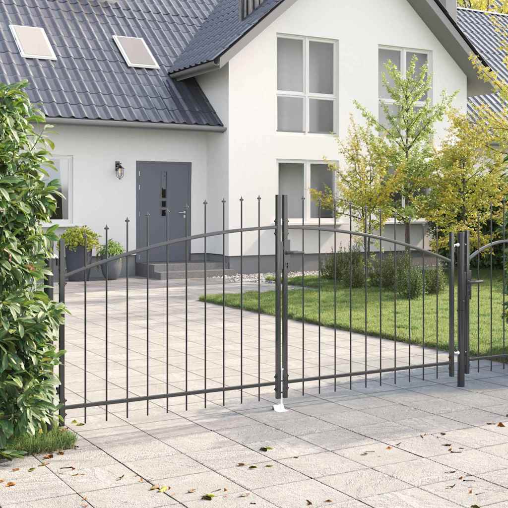 vidaXL Doppeltor mit Schloss Woerden Grau 299,5 x 149,5 cm Stahl