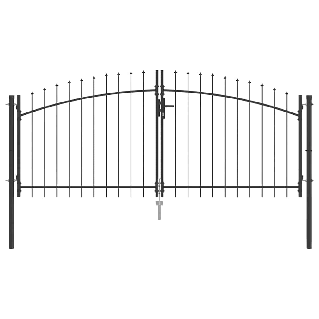 vidaXL Doppeltor mit Schloss Woerden Grau 299,5 x 149,5 cm Stahl