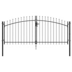 vidaXL Doppeltor mit Schloss Woerden Grau 299,5 x 149,5 cm Stahl
