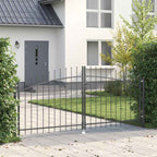 vidaXL Doppeltor mit Schloss Woerden Grau 299,5 x 149,5 cm Stahl