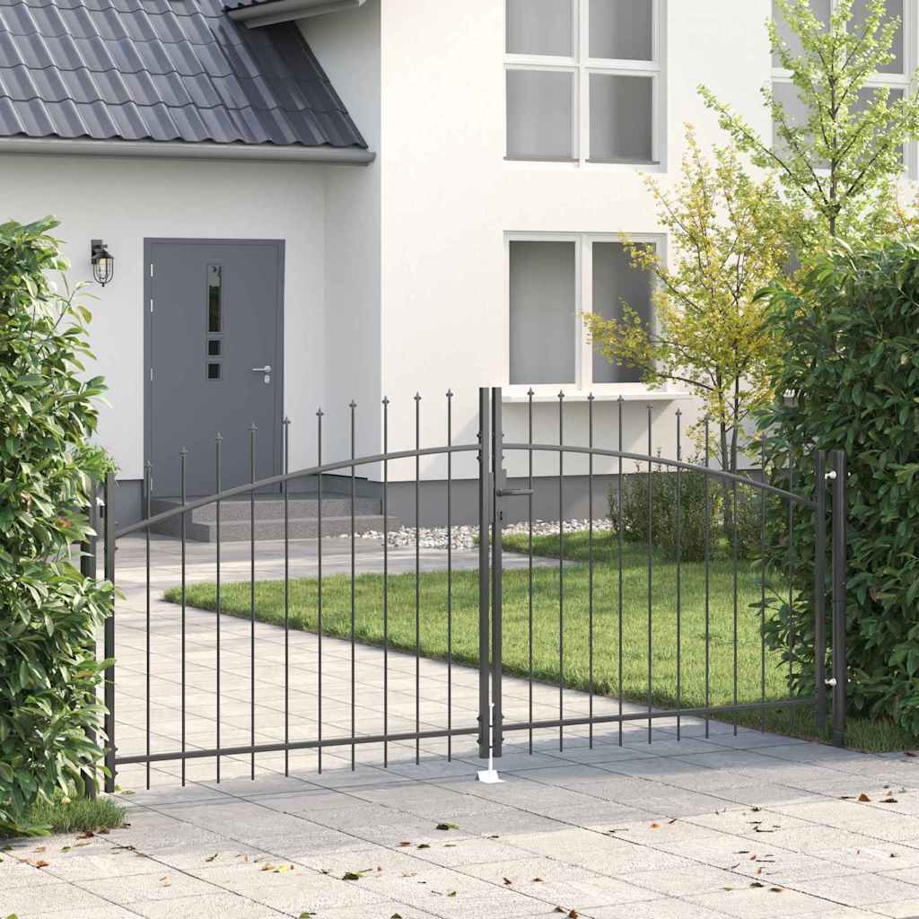 vidaXL Doppeltor mit Schloss Woerden Grau 299,5 x 149,5 cm Stahl